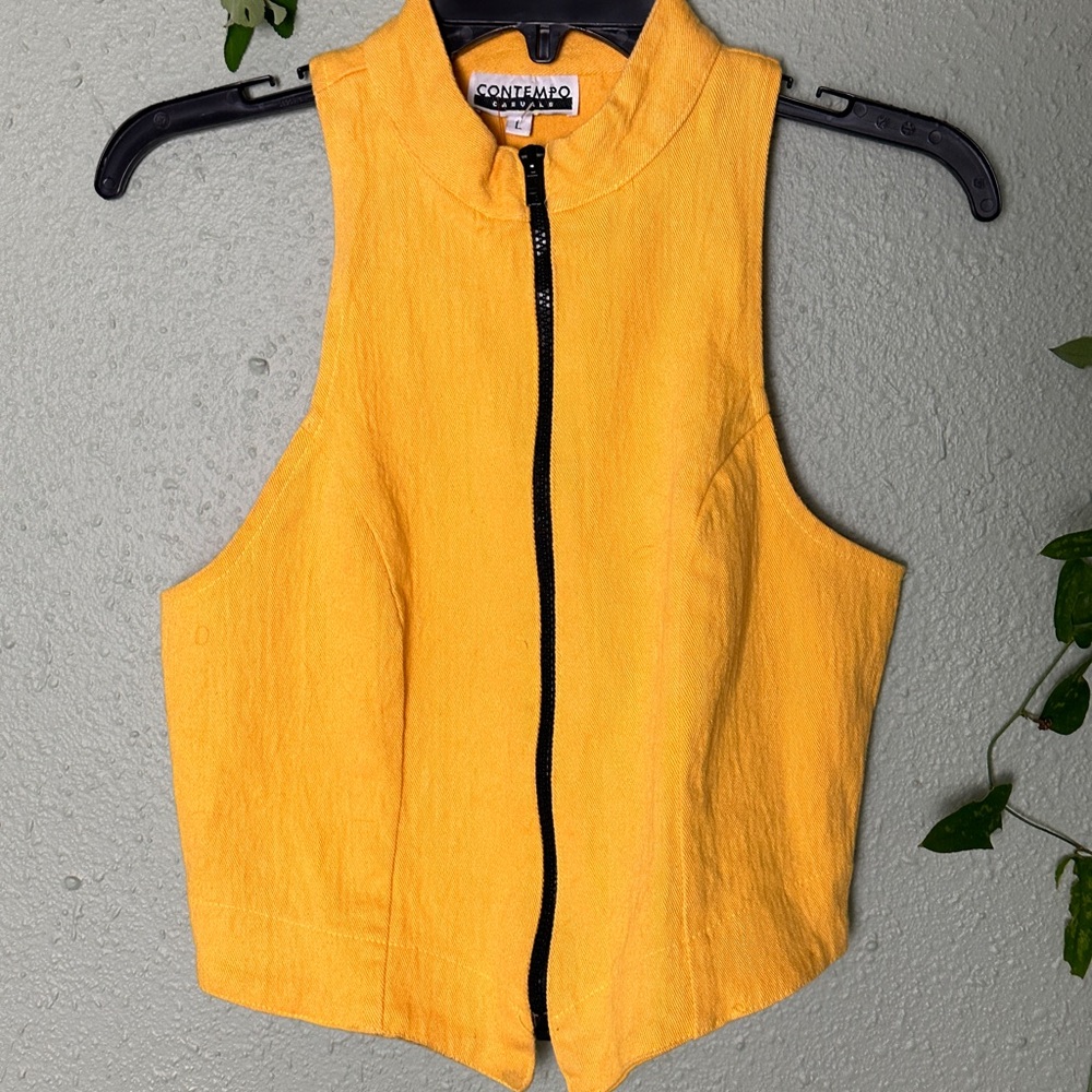 Zip Up Vest Crop